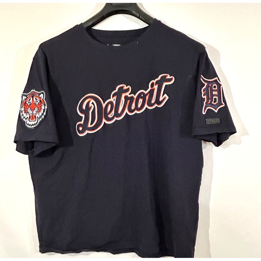 Detroit Tigers Blue  Short Sleeve Jersey Style T-shirt -Navy XXL